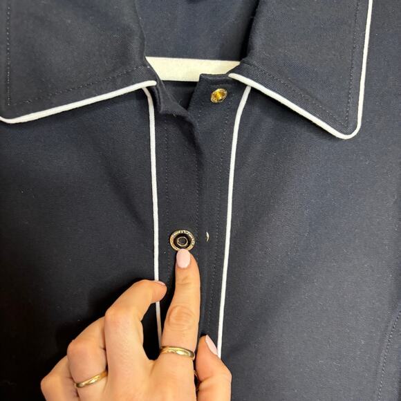 St. John Sport Vintage Snap Front Shirt Jacket Black - Picture 5 of 9